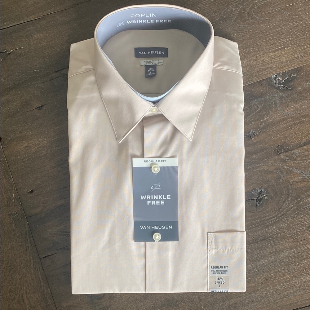 Van Heusen Men's Stone Wrinkle-Free Shirt